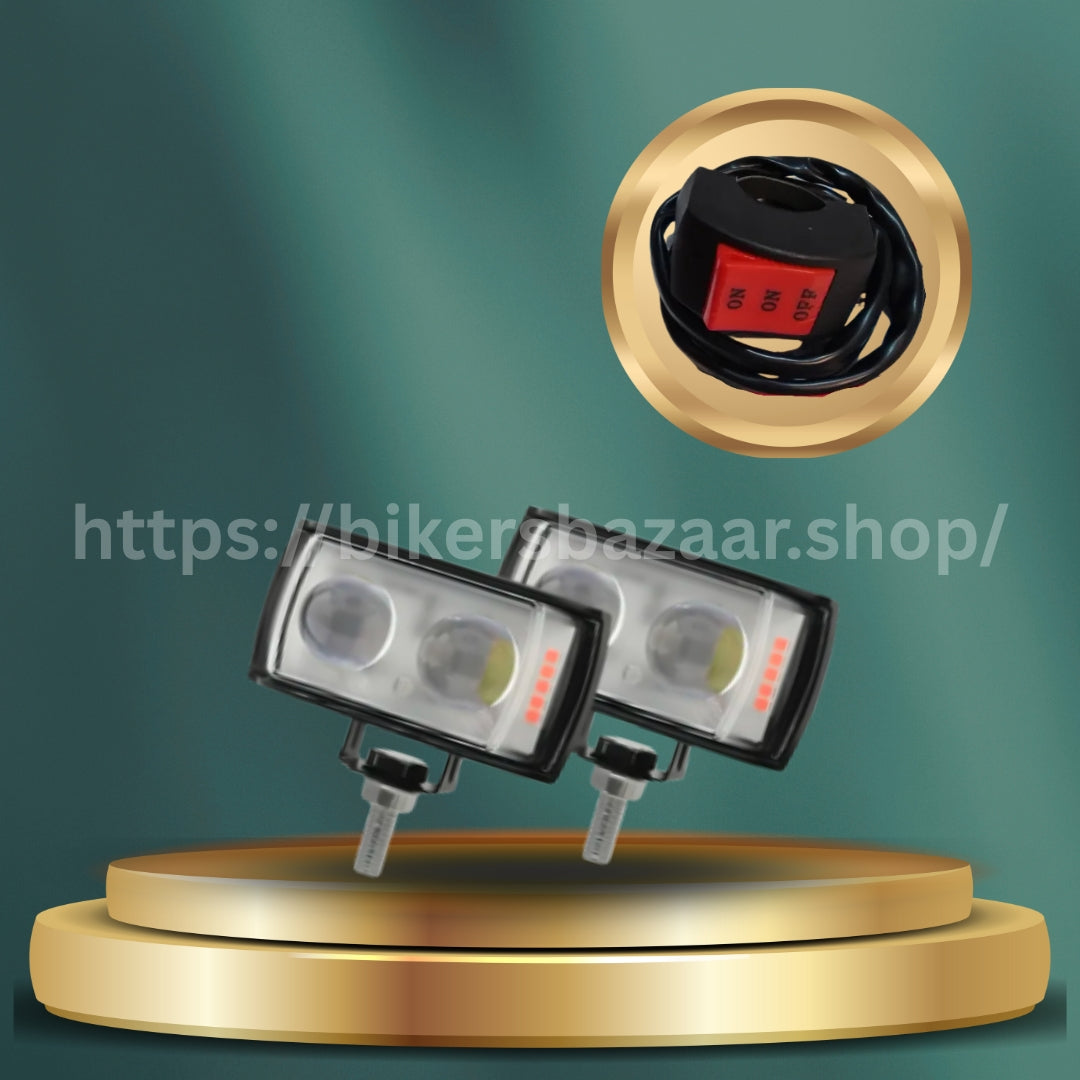 Dual Lens Projector Driving LED Light – Super Bright Universal Motorcycle Headlight